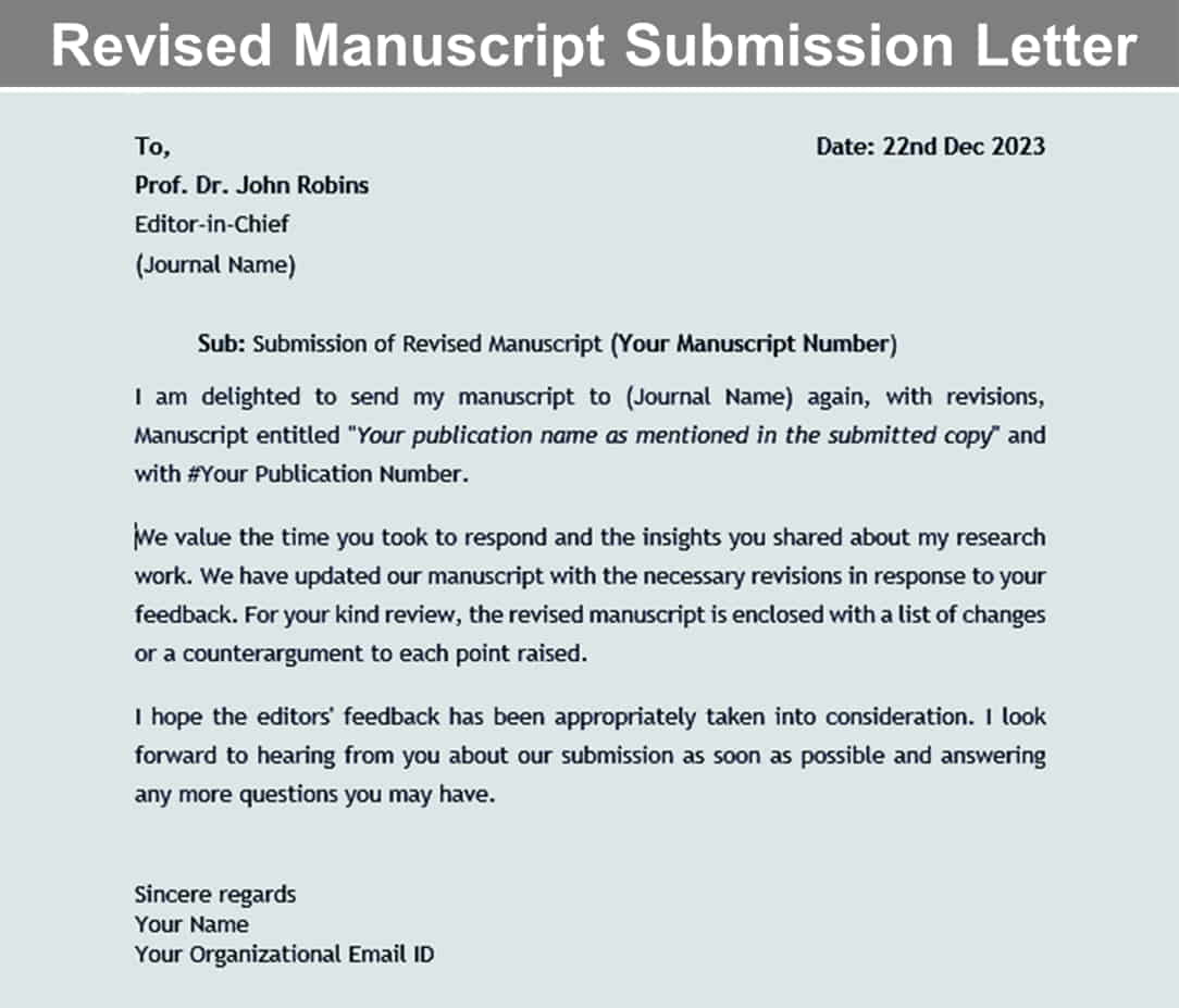 Sample journal submission cover letter